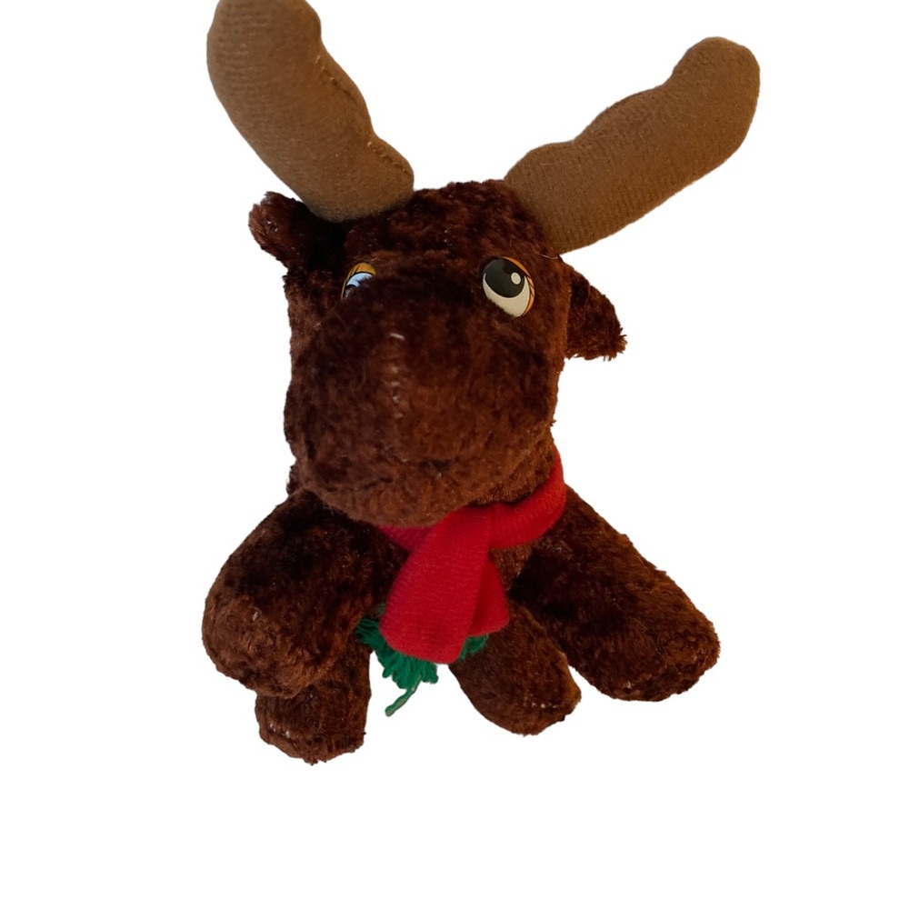 Moose with Scarf 7" Stuffed Animal Plush Toy Holiday 2011 Rinco.